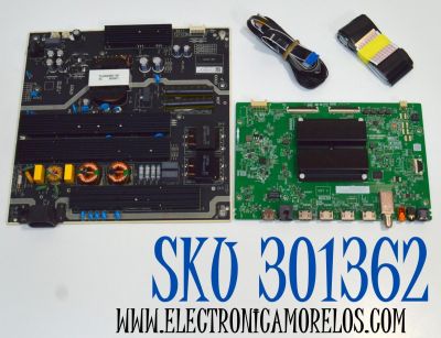 KIT DE TARJETAS ORIGINAL PARA TV TCL / NUMERO DE PARTE MAIN G0301-000364 / G0102-000216 / 40-MT26G1-MAB2HG / FUENTE 260132008841 / HKL-850407 / 1030-4007571 / PANEL HK850WLEDM-JH81H / DISPLAY PT850GT01-4 VER.1.0 / MODELO 85S410R